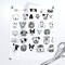 Dog Doodles Black Ink Dogs Happy Faces Whimsical Kids Decor Custom Printed Fabric by Spoonflower Various Fabrics by the Yard or Fat Quarter